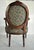 Vintage French Louis XVI Style Carved Walnut Fireside Arm Chair Fauteuil For Sale - Image 10 of 11