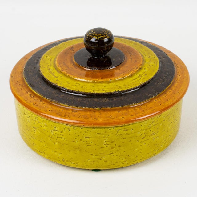 Ceramic Bitossi for Rosenthal Netter Ceramic Box, Bowls Vide Poche, 3 pc, circa 1960 For Sale - Image 7 of 15