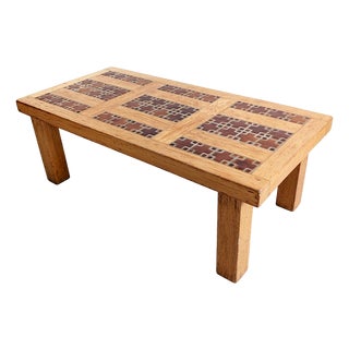 Brutalist Elm Coffee Table, 1970s For Sale