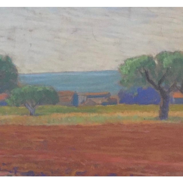 Emaire, Oliviers et bord de mer, Pastel on Paper, Framed For Sale - Image 4 of 9