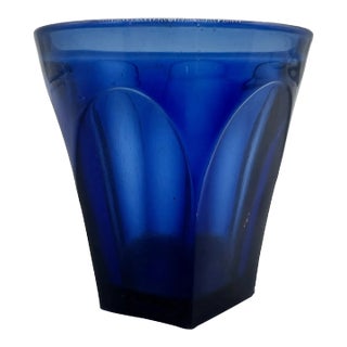 Antique Flint Glass Tumbler in Cobalt Blue, Pittsburgh, Circa 1830's For Sale
