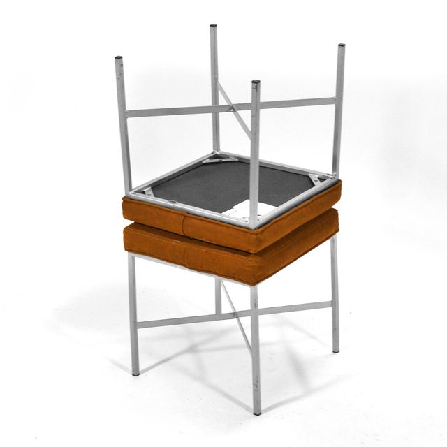 Paul McCobb Style Ultrasuede Stools by Shelby Williams (Pair) For Sale In Chicago - Image 6 of 7