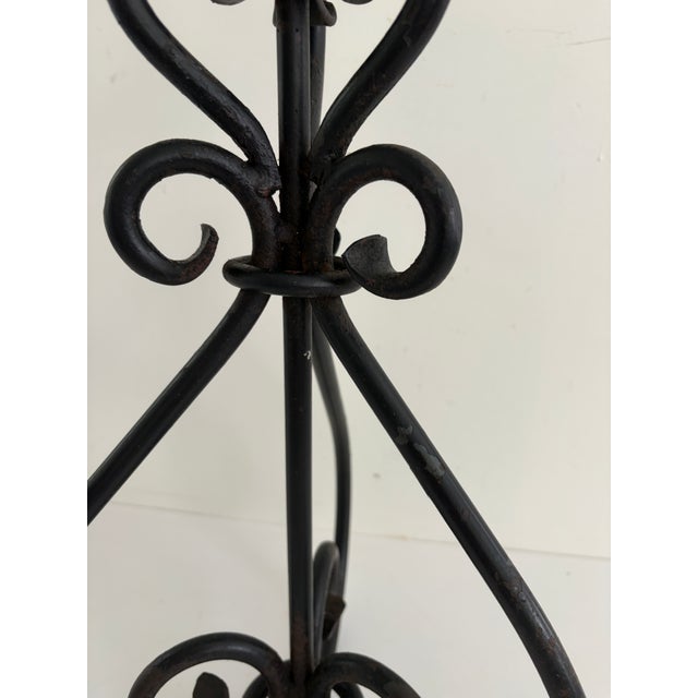 Black Vintage Wrought Iron Scrollwork Table Lamp For Sale - Image 8 of 12
