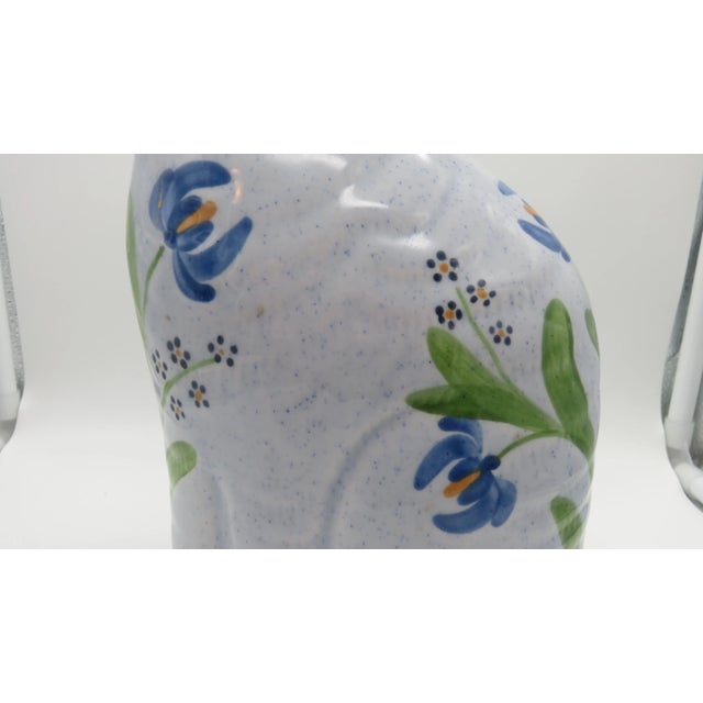 Ceramic Late 20th Century N. S. Gustin Folk Art Cat Hand-Painted Glazed Figurine For Sale - Image 7 of 12