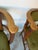 Green Vintage Organic Arts & Crafts Style Curved Rail Back Accent Chairs – Pair For Sale - Image 8 of 12