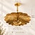 Handmade Brass Floral Ceiling Light, Vintage Lotus Flower Chandelier, Hammered Brass Pendant Light, Scalloped Ceiling Fixture For Sale - Image 9 of 13
