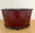 Red Chinoiserie Lacquer Chinese Planter with Asian Scenery. Excellent vintage condition.