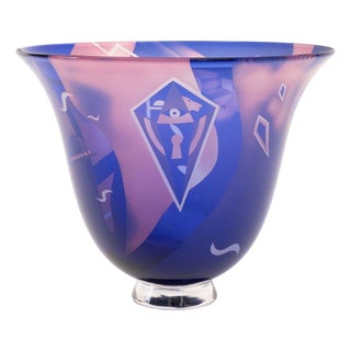 David Jacobson Art Glass Centerpiece Bowl For Sale