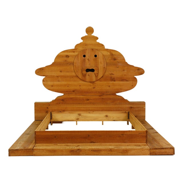 La Bocca Della Verita Double Bed by Mario Ceroli for Poltronova, Italy, 1972 For Sale
