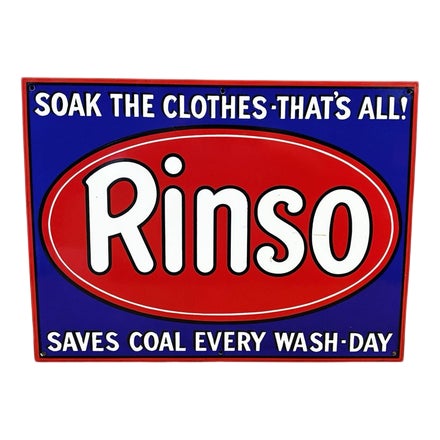 Vintage Rinso Enamel Sign For Sale
