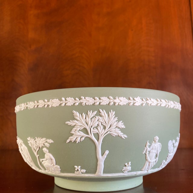 Wedgwood Sage Green Jasperware Centerpiece Bowl Chairish