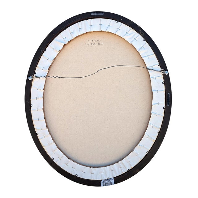 Tina Ruyi "The Oval" Contemporary Colorful Geometric Abstract Circle & Dot Painting, 2024 For Sale In Houston - Image 6 of 7