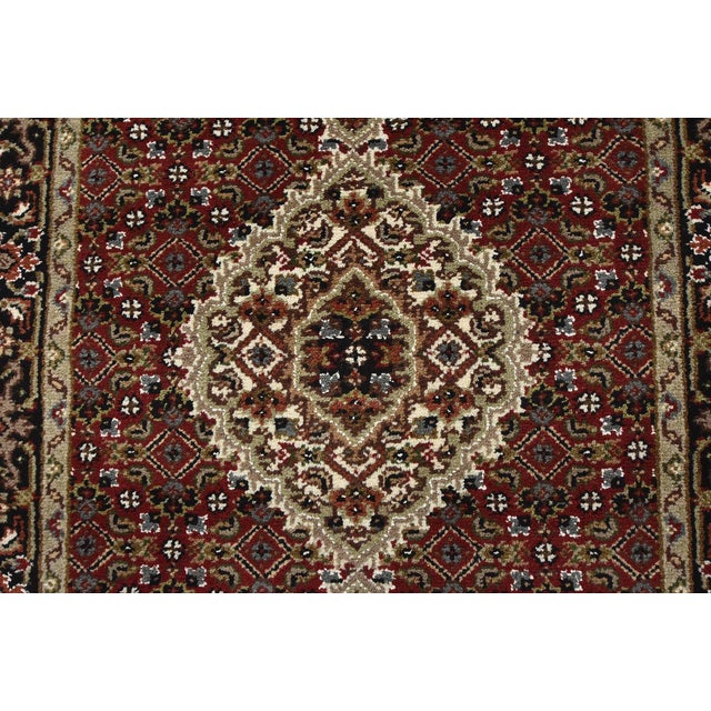 Red Tabriz Mahi Runner 2’6” X 16′ Red Wool Traditional Hand-Knotted Oriental Rug For Sale - Image 8 of 13