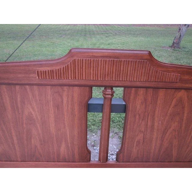 1970s Vintage Contemporary Wood Queen Headboard Augusta Staunton Pecan For Sale In Naples, FL - Image 6 of 12
