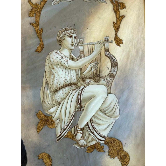 Neoclassical Reverse Painted Mirror Panels, Early 20th Century For Sale - Image 4 of 10