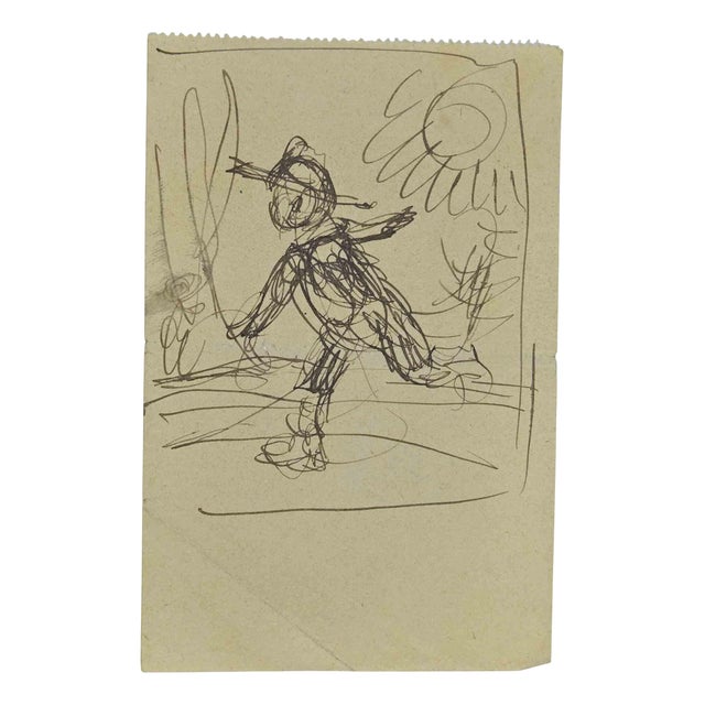 Gabriele Galantara, Break Free, Drawing, Early 20th Century For Sale