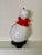 Wood Vintage Arts & Crafts Holiday Snowman Hand Painted Gourd Art in White, Red & Black For Sale - Image 7 of 8