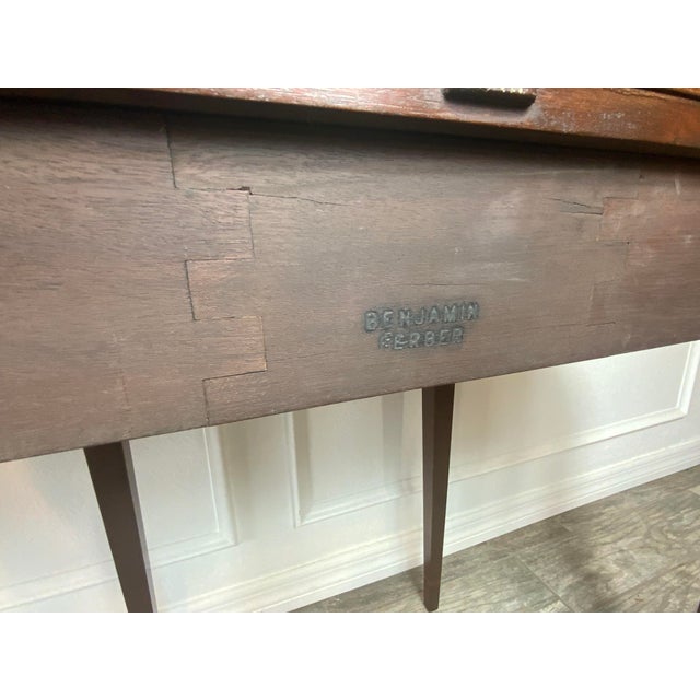 Brown Pair of Benjamin Ferber Hepplewhite Style Card Tables For Sale - Image 8 of 11