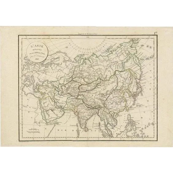 Early 19th Century Antique Map of Asia by Delamarche, 1826 For Sale - Image 5 of 5