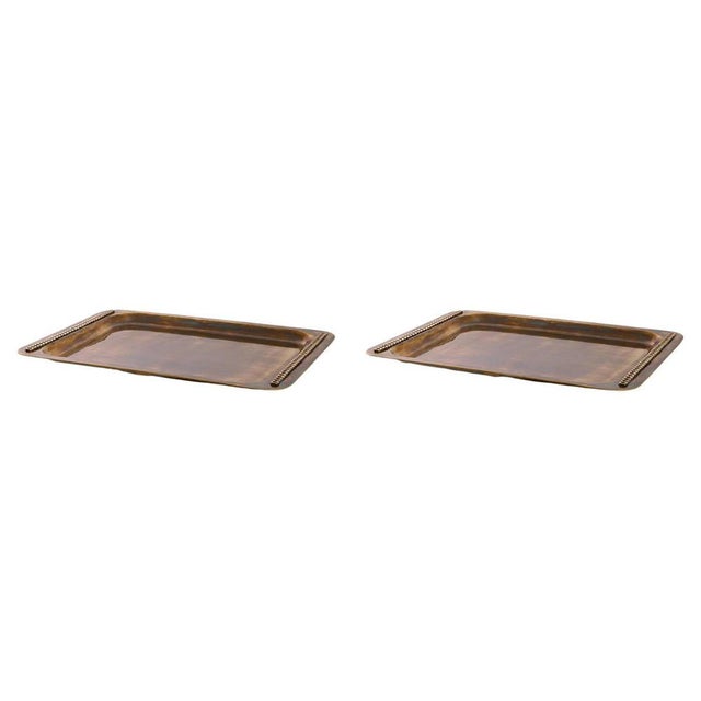 Not Yet Made - Made To Order Trays with Patinated Brass Finish, Set of 2 For Sale - Image 5 of 5