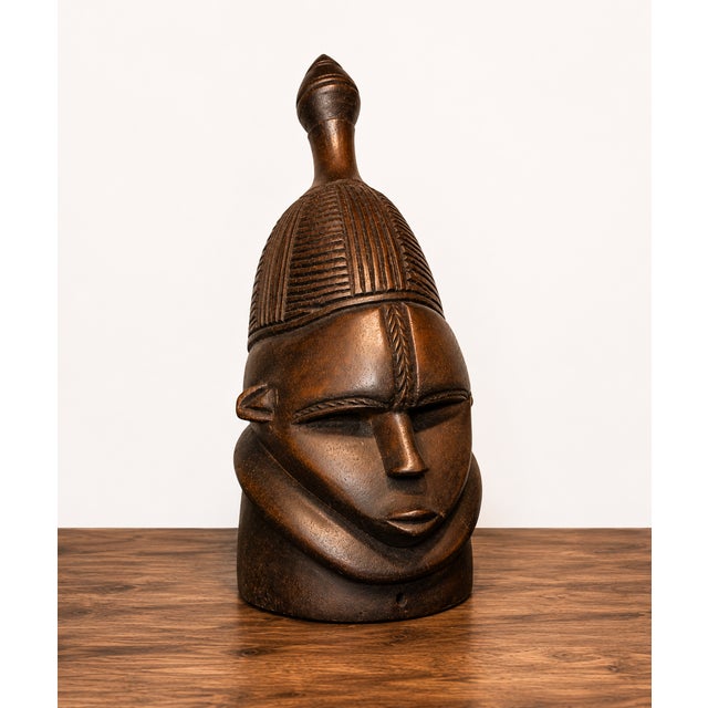 Tribal Large Senufo-Style African Helmet Mask Sculpture For Sale - Image 3 of 6