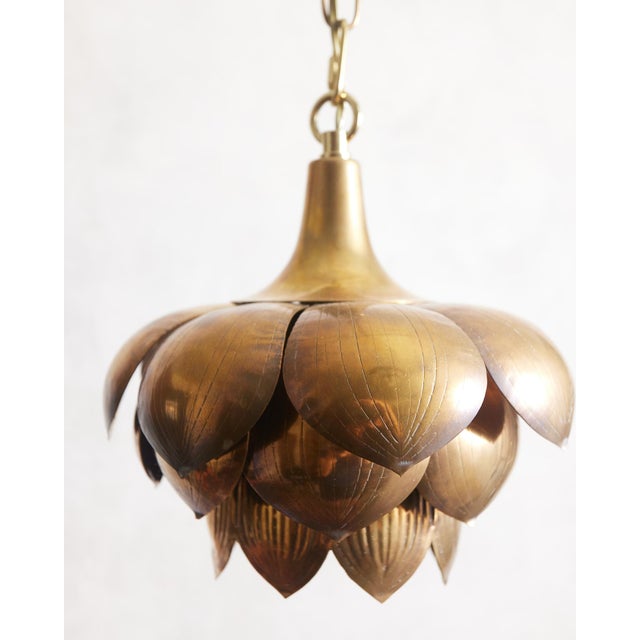 Mid 20th Century Attributed to Feldman Lotus Pendant Lamp For Sale - Image 16 of 18