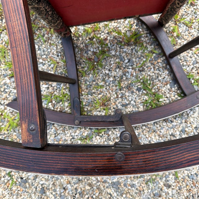 Brown Antique Eastlake Folding Rocking Chair For Sale - Image 8 of 10
