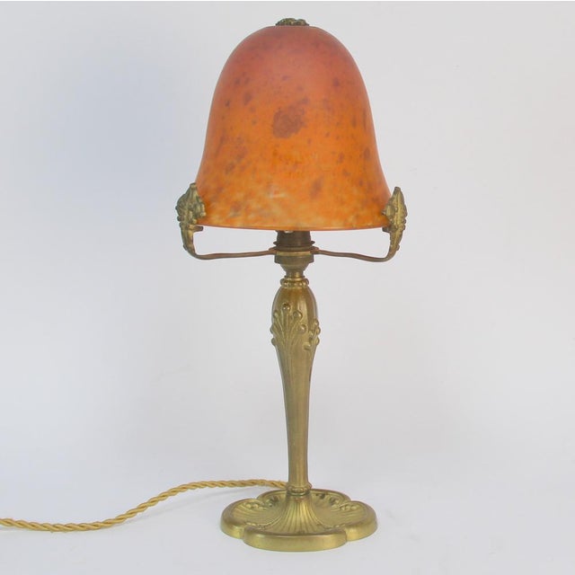 Gold Table Lamp in Glass Paste by Jean Daum for Daum, Nancy, France, 1920s For Sale - Image 8 of 10