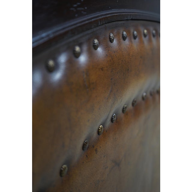 Ralph Lauren King Size Leather Continental Bed For Sale - Image 9 of 12