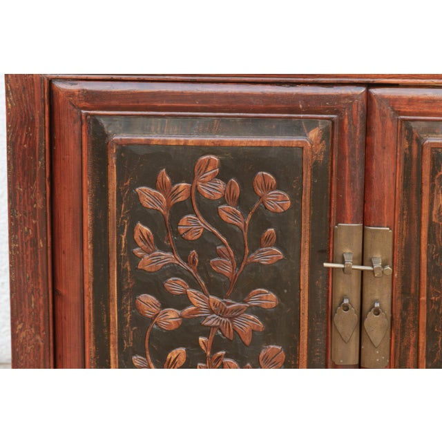 Finely Carved Antique Chinese Cabinet For Sale In Los Angeles - Image 6 of 11