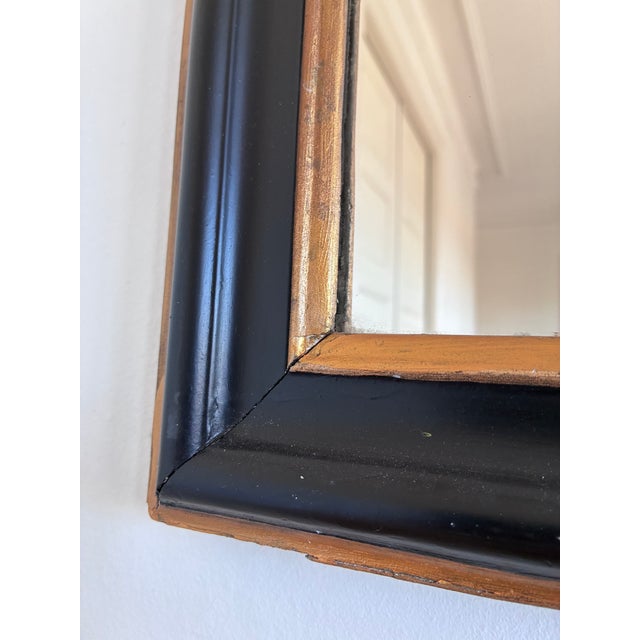 Wood Antique French Louis Philippe Full Length Mirror – Black and Gold, Late 19th Century For Sale - Image 7 of 9