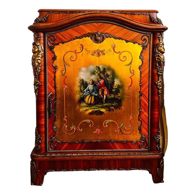 Vintage French Louis XV Style Hand-Painted Cabinet For Sale