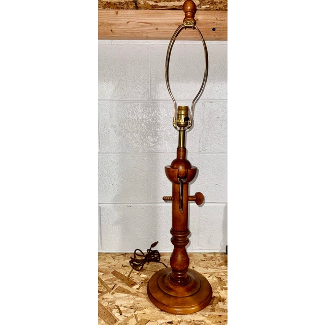 Mid Century craftsman Tell City Chair Company Maple Table Lamp. Signed on bottom.