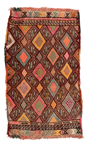 Vintage Turkish Mini Wool Kilim Rug