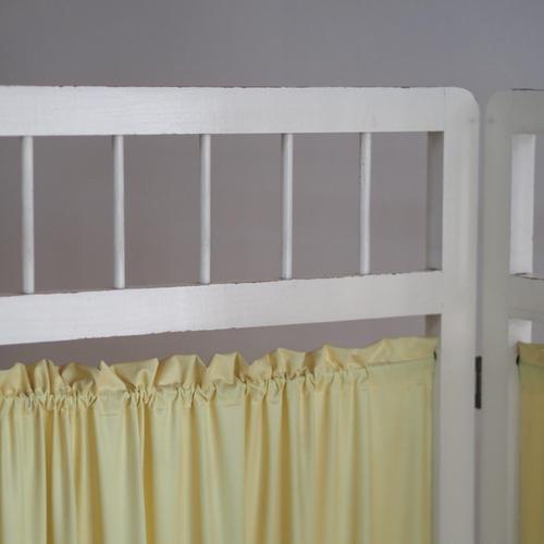 Wood Upholstered 3-Fold Screen, 1900s For Sale - Image 7 of 10