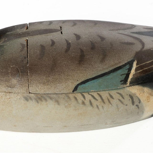 Folk Art Carved Duck Decoy Box For Sale - Image 3 of 11