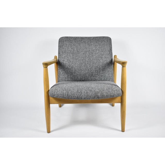 Vintage Grey Fabric Armchair by E. Homma, 1960s For Sale - Image 15 of 15