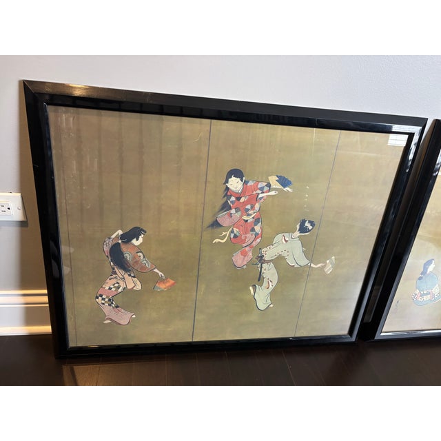 Late 20th Century Chinoiserie Samurai Wall Art Ll - A Pair For Sale - Image 4 of 10