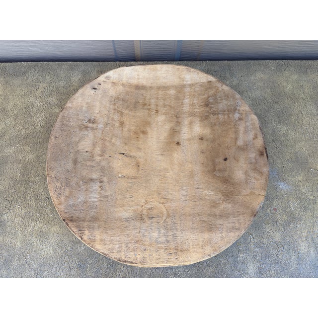 19th Century Hand-Carved Round Wooden Cutting Board For Sale - Image 11 of 12
