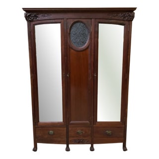 Antique Art Nouveau Wardrobe, 1910 For Sale