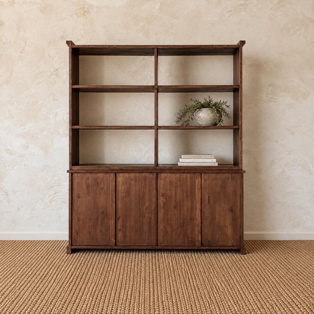 Wood Norfolk Bookcase Hutch For Sale - Image 7 of 11
