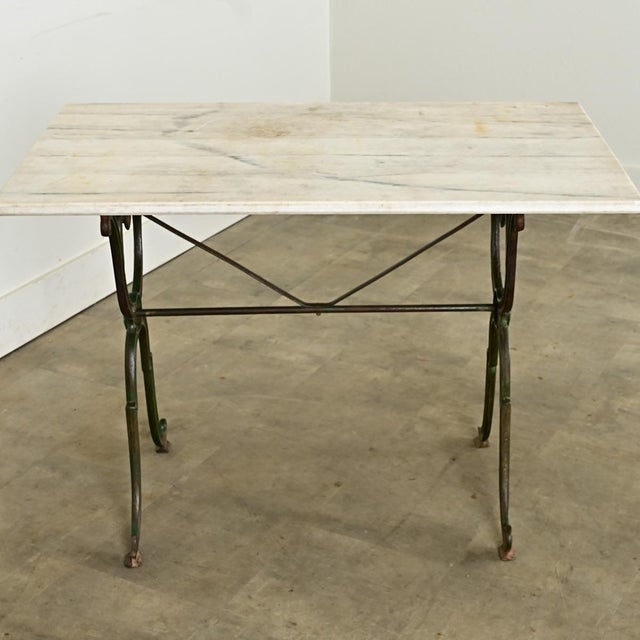Black French 19th Century Marble & Cast Iron Bistro Table For Sale - Image 8 of 12