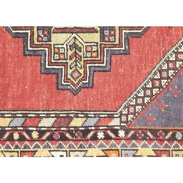 1960s Turkish Oushak Area Rug. Handwoven with wool on wool foundation in the Oushak region of Western Turkey. The...