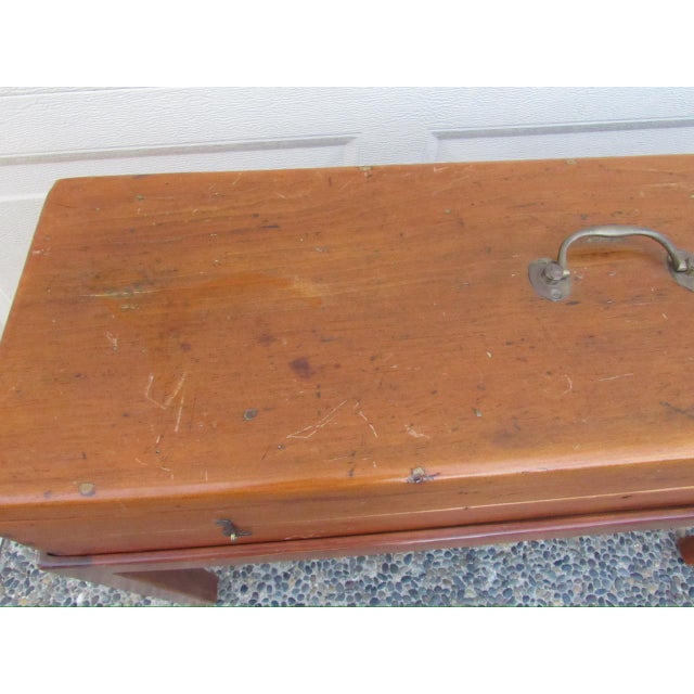 Antique English Work Box on Custom Stand For Sale - Image 10 of 12