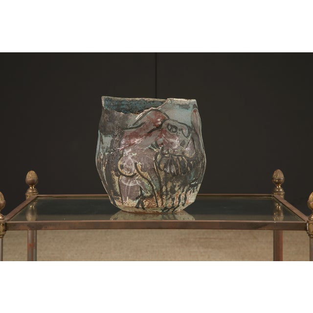 Roger Herman Erotic Ceramic Vessel with Deconstructed Rim, Signed and Dated 97' For Sale - Image 4 of 12