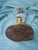 Metal Rare 1840s Whale Oil Lamp Etched Glass Font Original Double Burner Iron Base For Sale - Image 7 of 18
