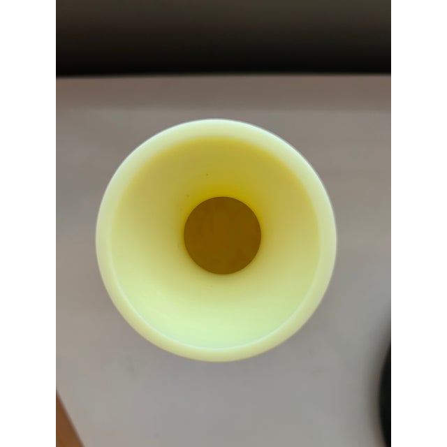 Transitional 1990s Yellow Glass Vase For Sale - Image 3 of 3