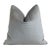 White Embroidered Gray Velvet Floral Feather/Down Pillow 20” Square For Sale In Los Angeles - Image 6 of 8
