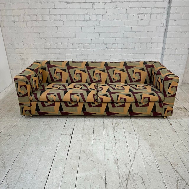 Edward Wormley for Dunbar Sofa Possibly a Jack Lenor Larsen Fabric For Sale - Image 11 of 11