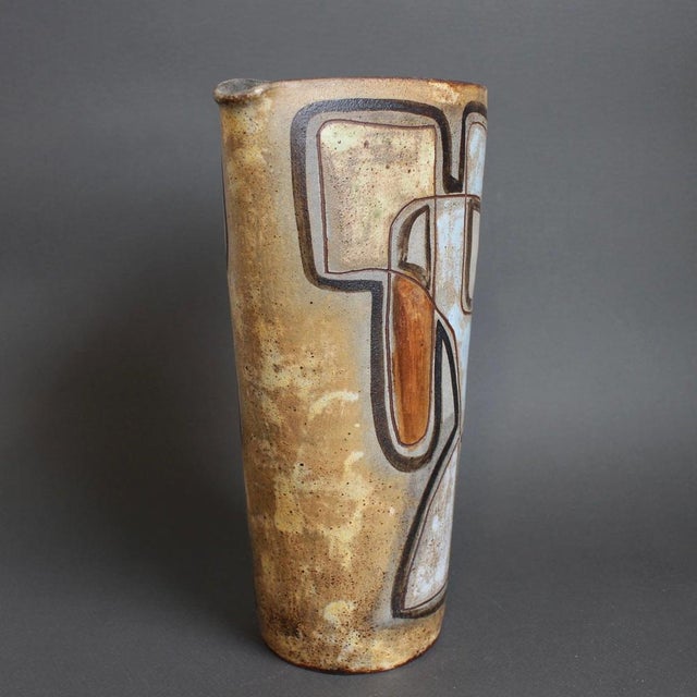 Vintage French Ceramic Pitcher with Abstract Motif by Alexandre Kostanda, 1960s For Sale - Image 6 of 18